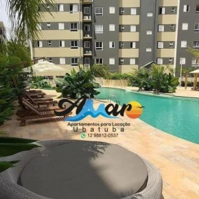 Jardim das Palmeiras II Home Resort JP2 Ubatuba - Apartamento com 2 Dorms, 1 Suíte, Condomínio com Piscina Adulto e Infantil, Jacuzzi Aquecida,Sauna, Churrasqueira, Academia, Salão de Jogos e Playgrou